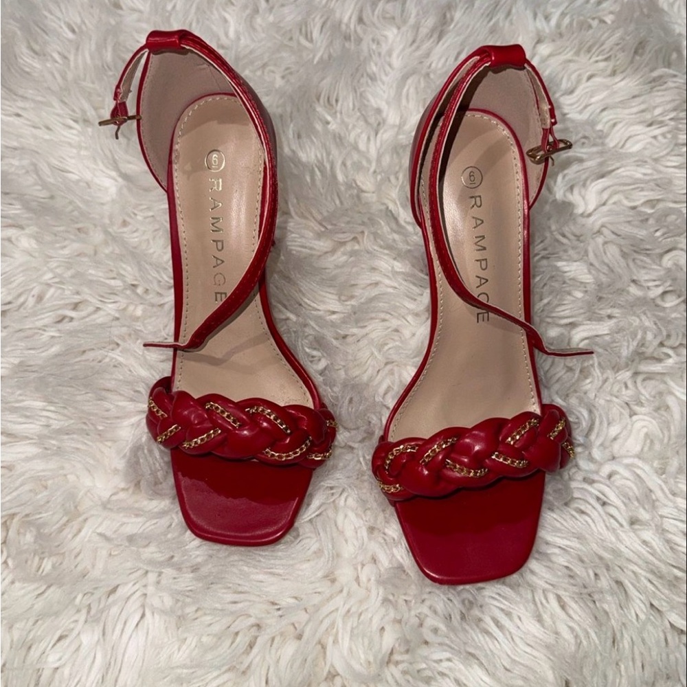 Rampage Red Braided Heels